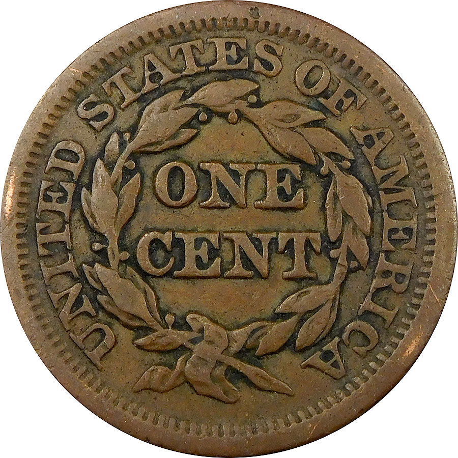 1851 Braided Hair Large Cent - VF - Hallenbeck Coin Gallery